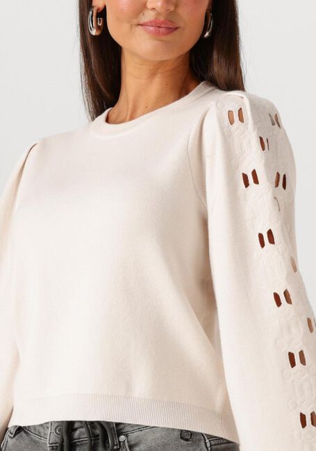 Creme OBJECT Trui OBJYUKI L/S RE KNIT PULLOVER - large