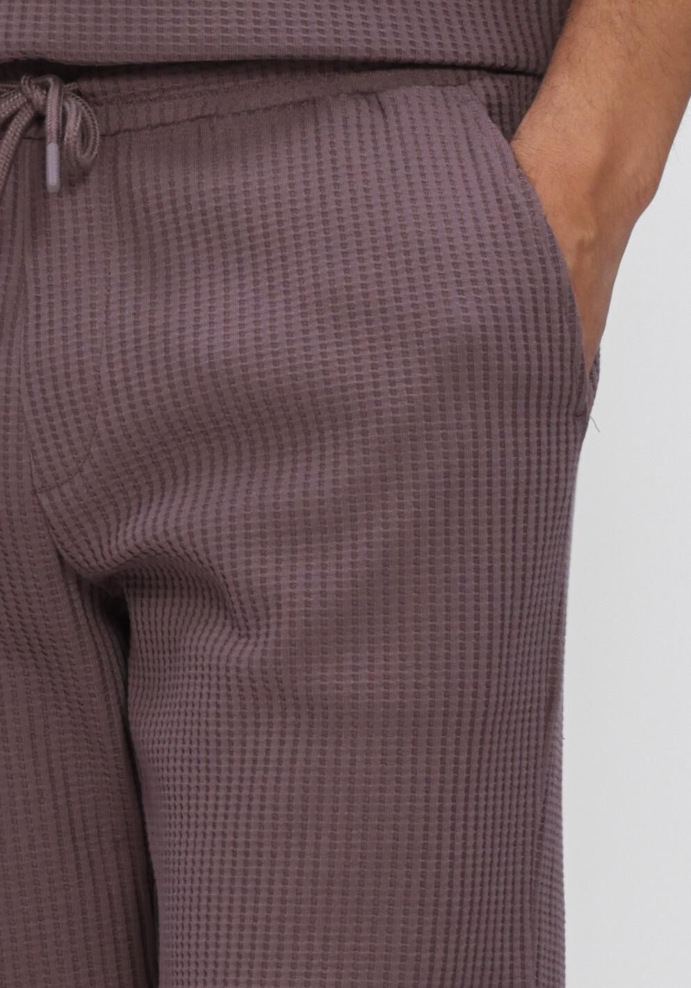 Paarse DSTREZZED Korte broek LOGAN WAFFLE SWEATSHORT - large