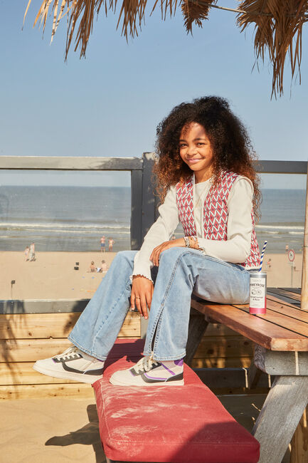 Witte INDIAN BLUE JEANS Tops & T-shirts T-SHIRT LONG SLEEVE CROPPED RIB IBJ Witte INDIAN BLUE JEANS Tops & T-shirts T-SHIRT LONG SLEEVE CROPPED RIB IBJ - large