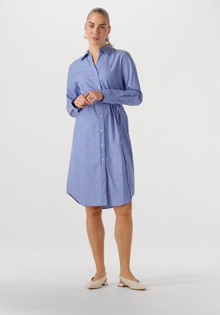 TOMMY HILFIGER Robe midi ESS POPLIN REGULAR SHIRT DRESS Bleu clair - large