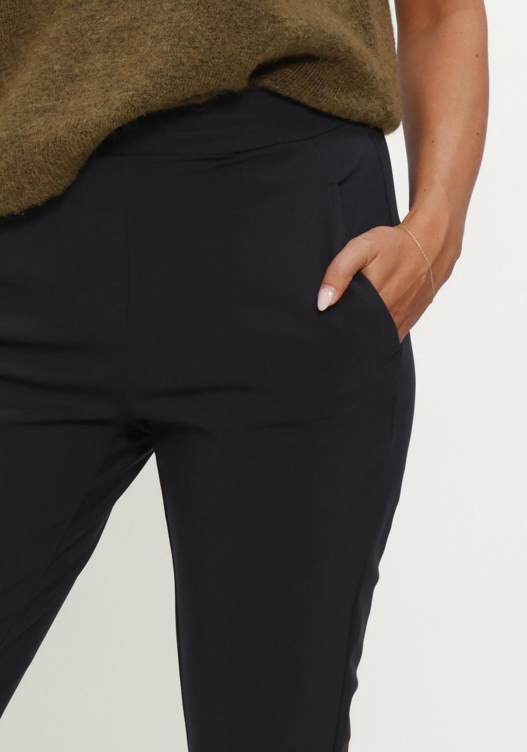 Zwarte STUDIO ANNELOES Pantalon Downstairs bonded trousers - large