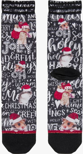 XPOOOS Chaussettes XMAS HAMSTER WISHES en rouge - large