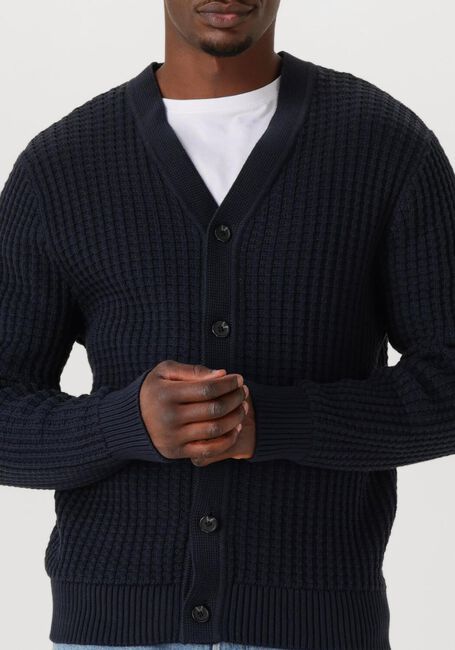 SELECTED HOMME Gilet SLH TOM LS KNIT STRUCTURE V-NECK CARDIGAN Bleu foncé - large