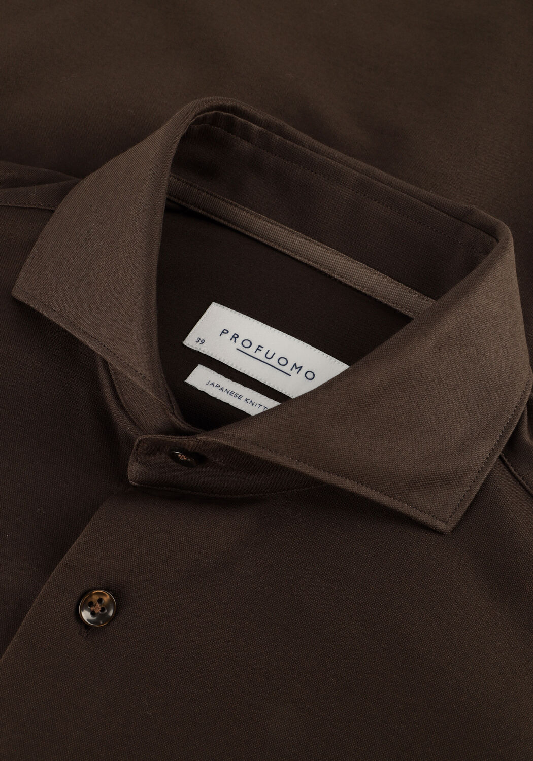 PROFUOMO Chemise classique SHIRT X-CUTAWAY SF JAPANESE KNITTED en marron - large