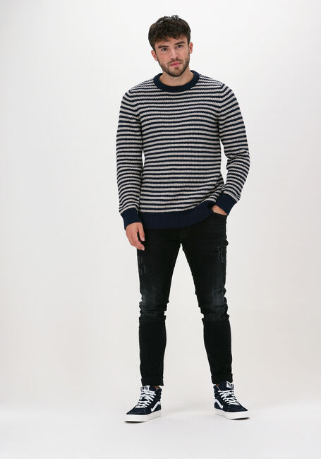 SELECTED MEN Pull SLHDAVIS LS KNIT CREW NECK U Bleu foncé - large