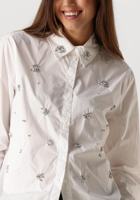 Witte SUMMUM  BLOUSE CRISPY POPLIN DIAMANTS - large