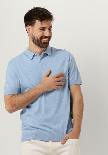 SELECTED HOMME Polo SLHBERG SS KNIT POLO NOOS Bleu clair - large