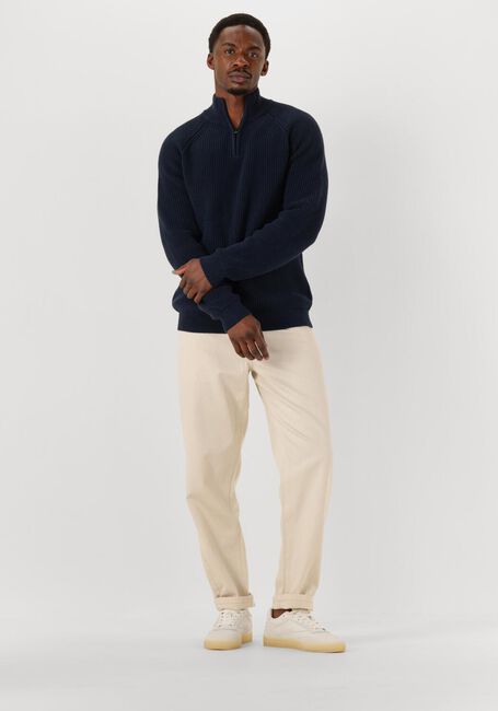 Donkerblauwe ANERKJENDT Trui AKSUNE PATENT HALF ZIP KNIT - large