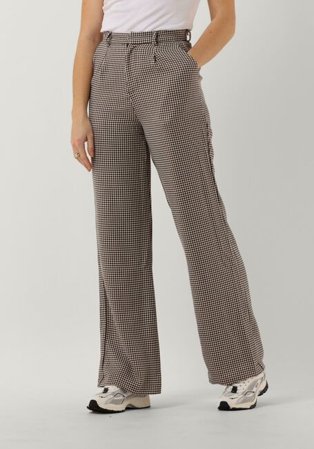 Bruine COLOURFUL REBEL Pantalon RUS JACQUARD DOGTOOTH STRAIGHT PANTS - large