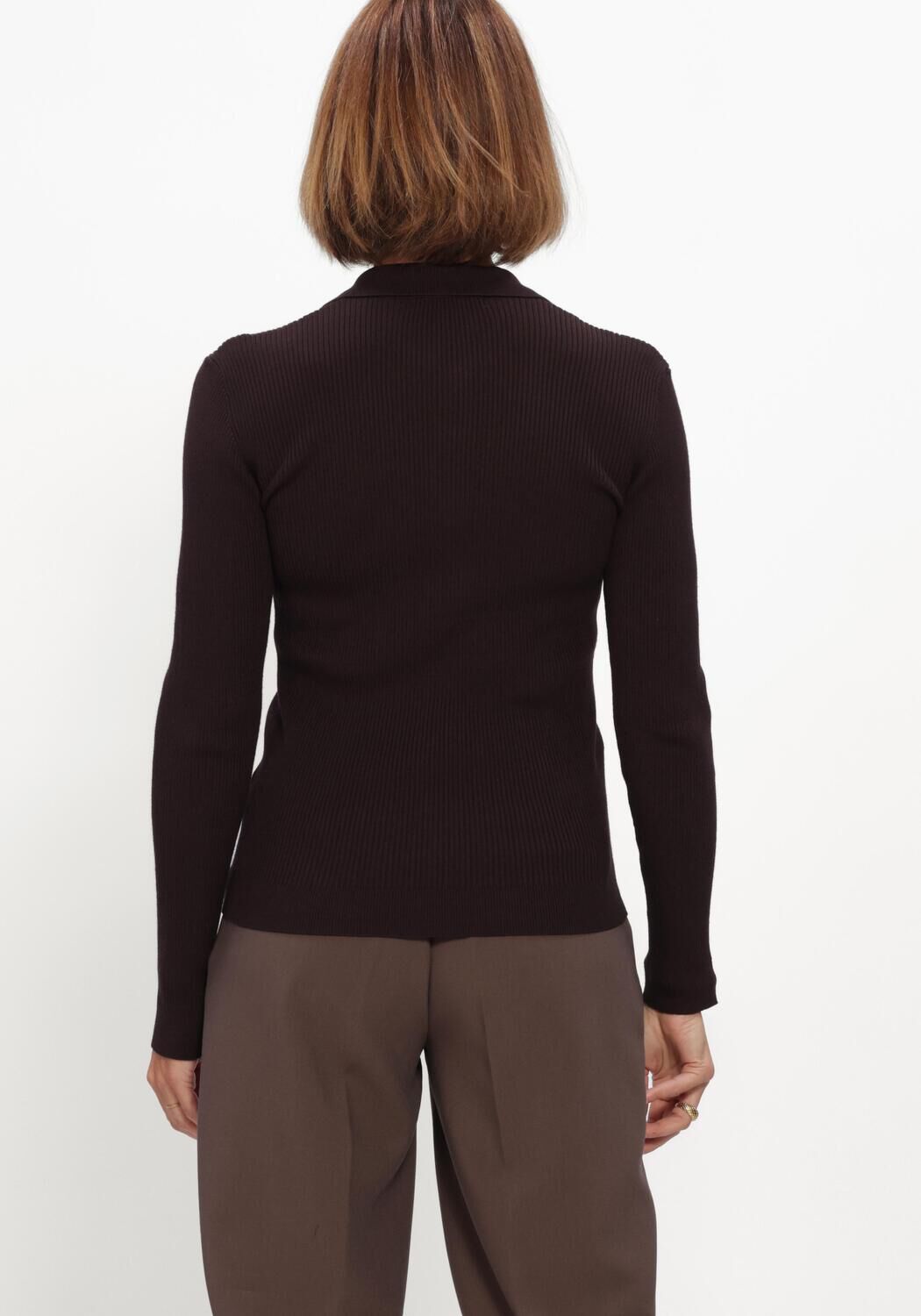 Bruine BRUUNS BAZAAR Coltrui ANEMONEBBVALEA KNIT POLO - large