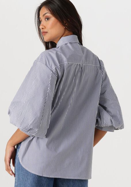 Blauwe JANSEN AMSTERDAM  LOIS BLOUSE CSB 798 BOWSTRAPS 3/4 SLEEVE WIDE FIT - large