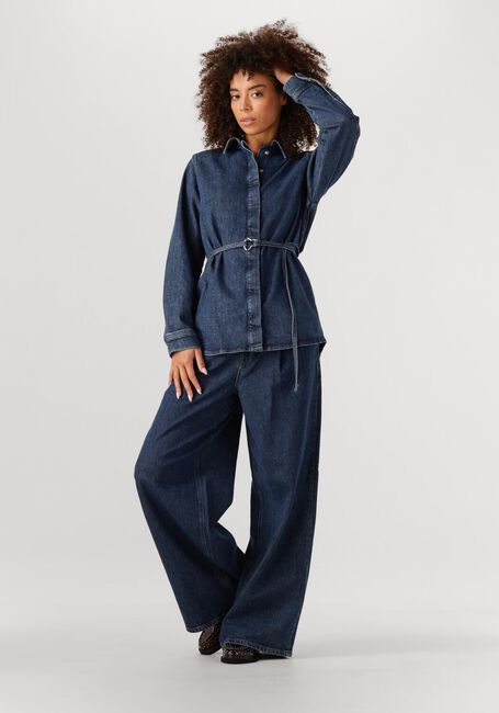 Donkerblauwe SELECTED WOMEN  SLFRELAXED SELMA-NOA LS DENIM SHIRT - large