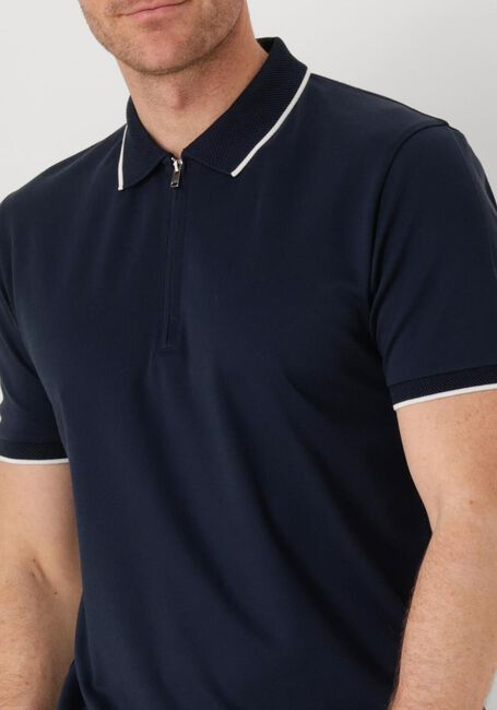 Donkerblauwe SELECTED HOMME Polo SLHFAVE SPORT ZIP SS POLO NOOS - large