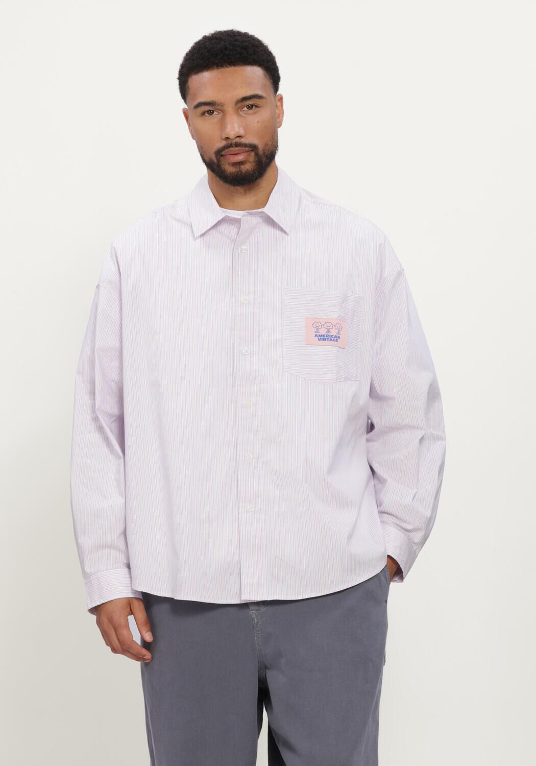 Paarse AMERICAN VINTAGE Overshirt SOABIRD - large