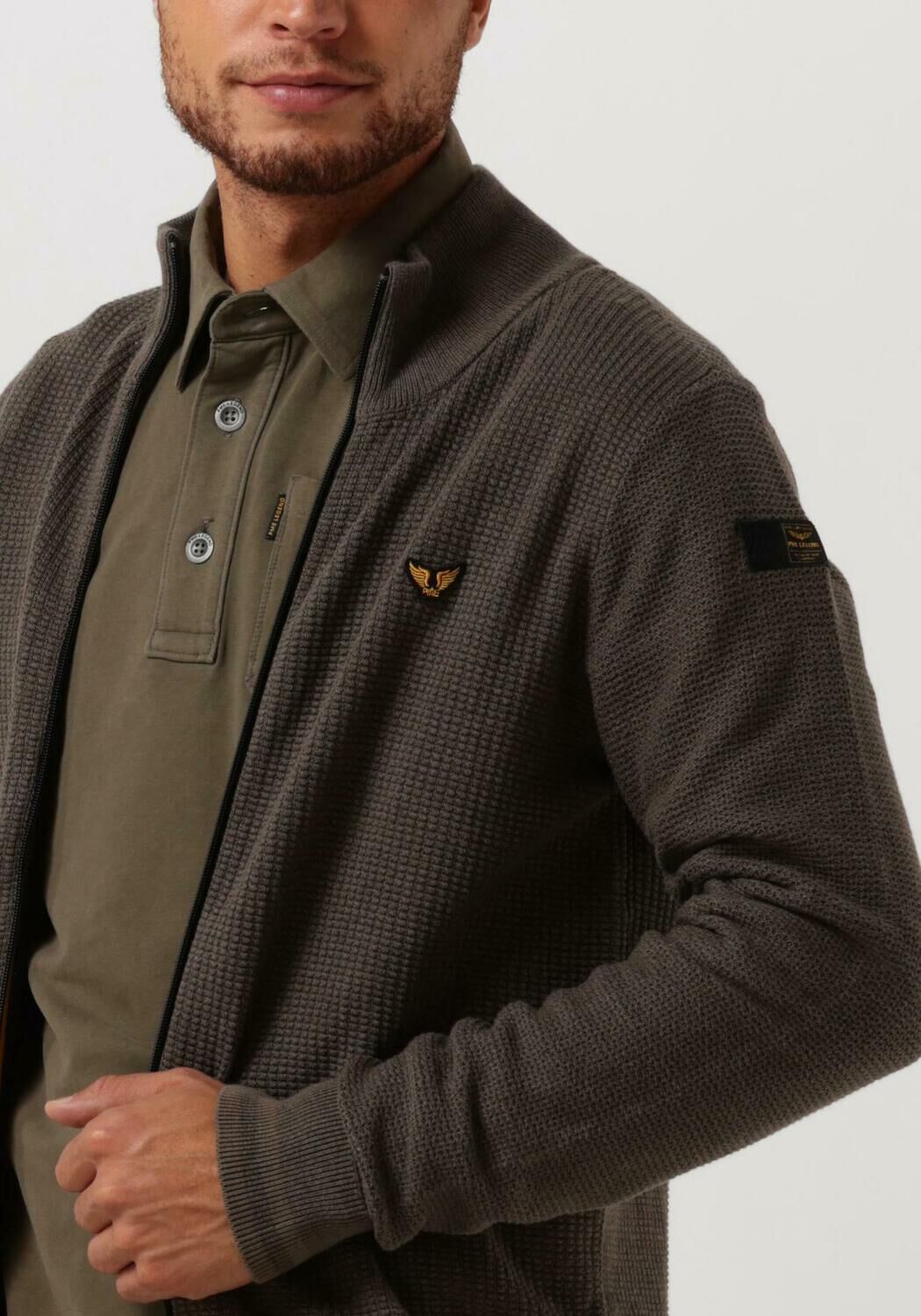 Groene PME LEGEND Vest ZIP JACKET COTTON KNIT Omoda