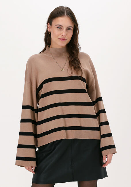 NEO NOIR Pull ENA STRIPE KNIT BLOUSE en camel - large