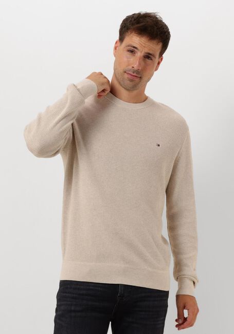 TOMMY HILFIGER Pull REFINED STRUCTURE CR en beige - large