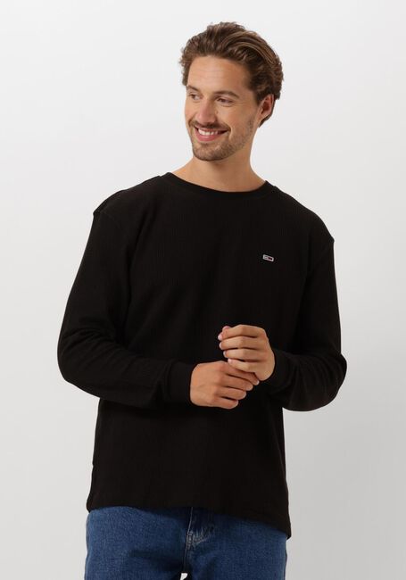 TOMMY JEANS Pull TJM REG WAFFLE L/S TEE en noir - large