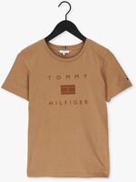 TOMMY HILFIGER T-shirt REGULAR FLOCK C-NK TEE SS en camel
