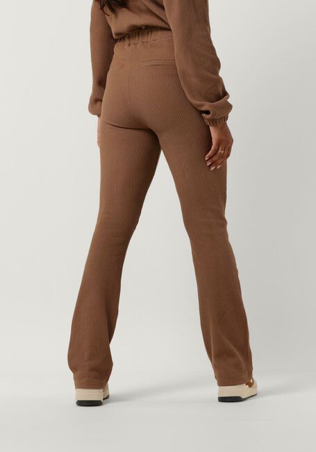 SIMPLE Pantalon évasé FLAIR JER-ORG-COT-22-3 en marron - large