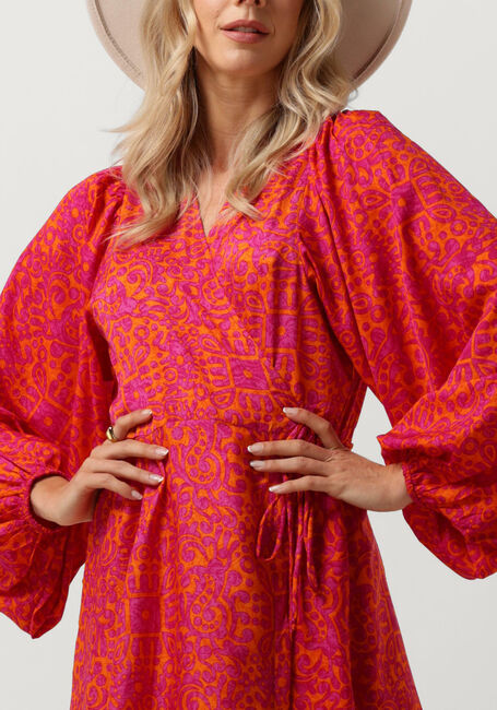 Oranje SISSEL EDELBO Midi jurk AMBRIOSIA WRAP DRESS - large