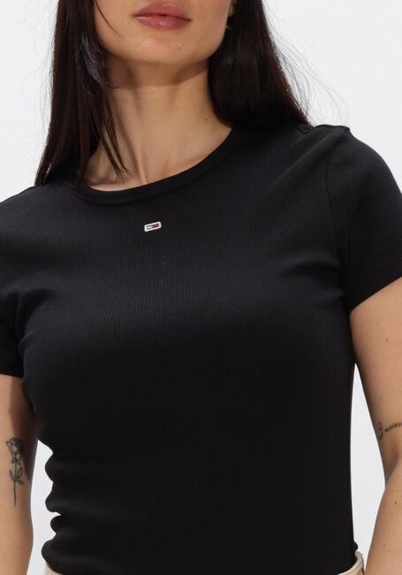 TOMMY JEANS Haut TJW SLIM ESSENTIAL RIB SS en noir - large