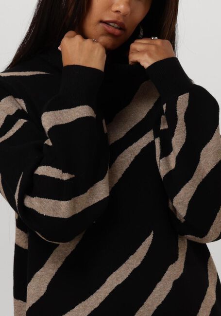 Zwarte OBJECT Mini jurk OBJRAY L/S KNIT ROLLNECK DRESS - large