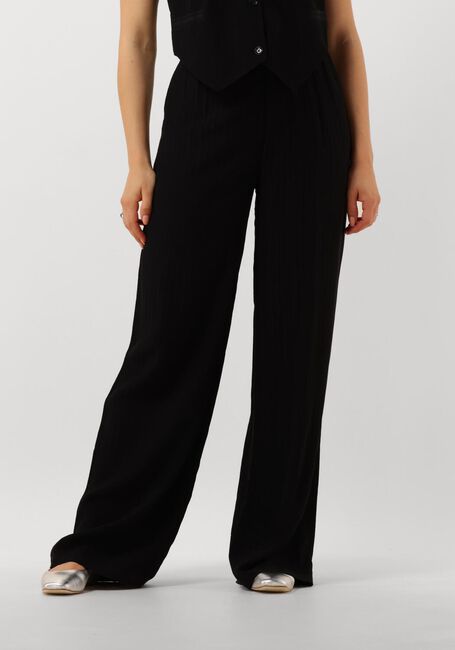 ALIX THE LABEL Pantalon LADIES WOVEN STRIPY WIDE LEG PANTS en noir - large