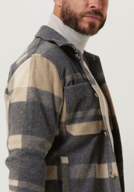 PROFUOMO Surchemise OVERSHIRT CHECK en beige - large