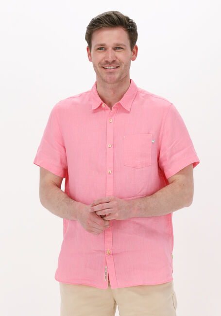 SCOTCH & SODA Chemise décontracté REGULAR FIT GARMENT-DYED LINEN SHORTSLEEVE SHIRT en rose - large