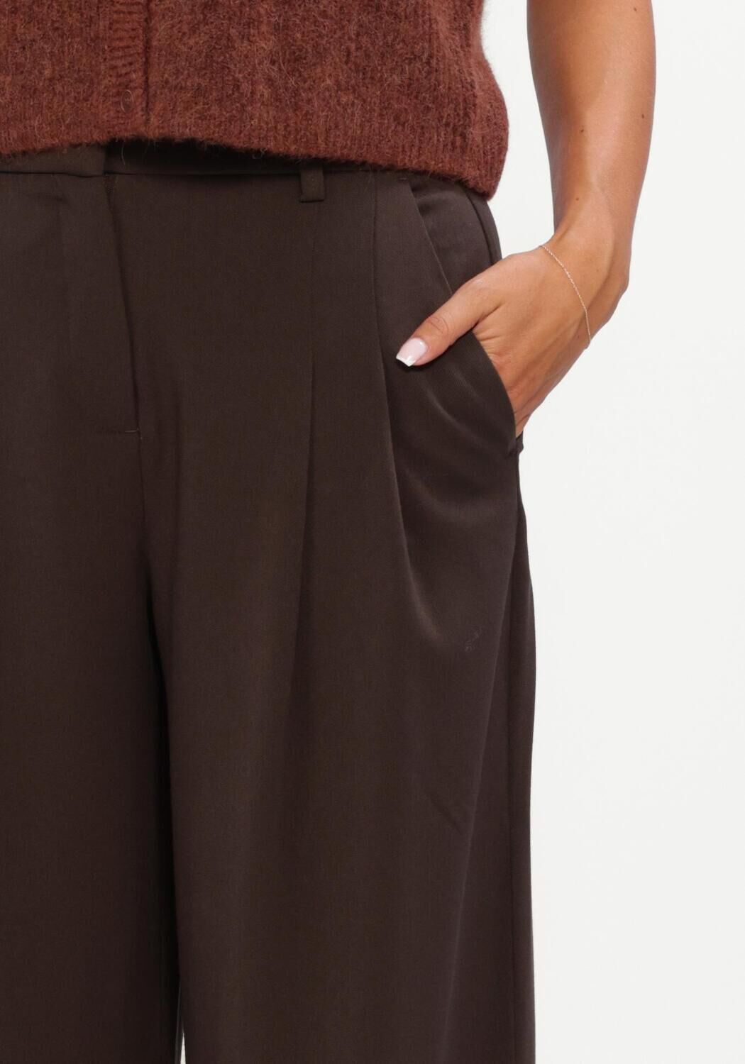 MSCH COPENHAGEN Pantalon large MSCHHENRIKA HW PANTS en marron - large