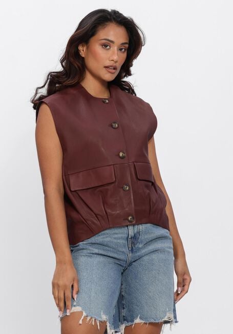 STUDIO AR Gilet DANIELA SHEEP VEG NAPPA Bordeaux - large
