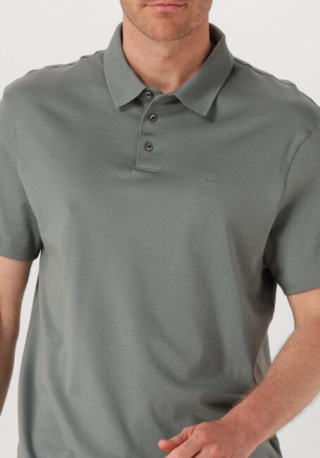 Grijze CALVIN KLEIN Polo SS SUPIMA CHEST EMB - large