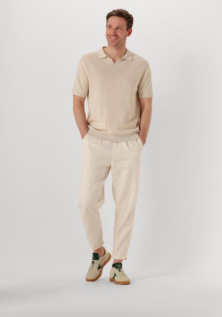 Beige SELECTED MEN Polo SLHMATTIS SS KNIT SUN OPEN POLO NOOS - large