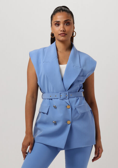 ACCESS Gilet DOUBLE-BREASTED WAISTCOAT WITH BELT en bleu - large