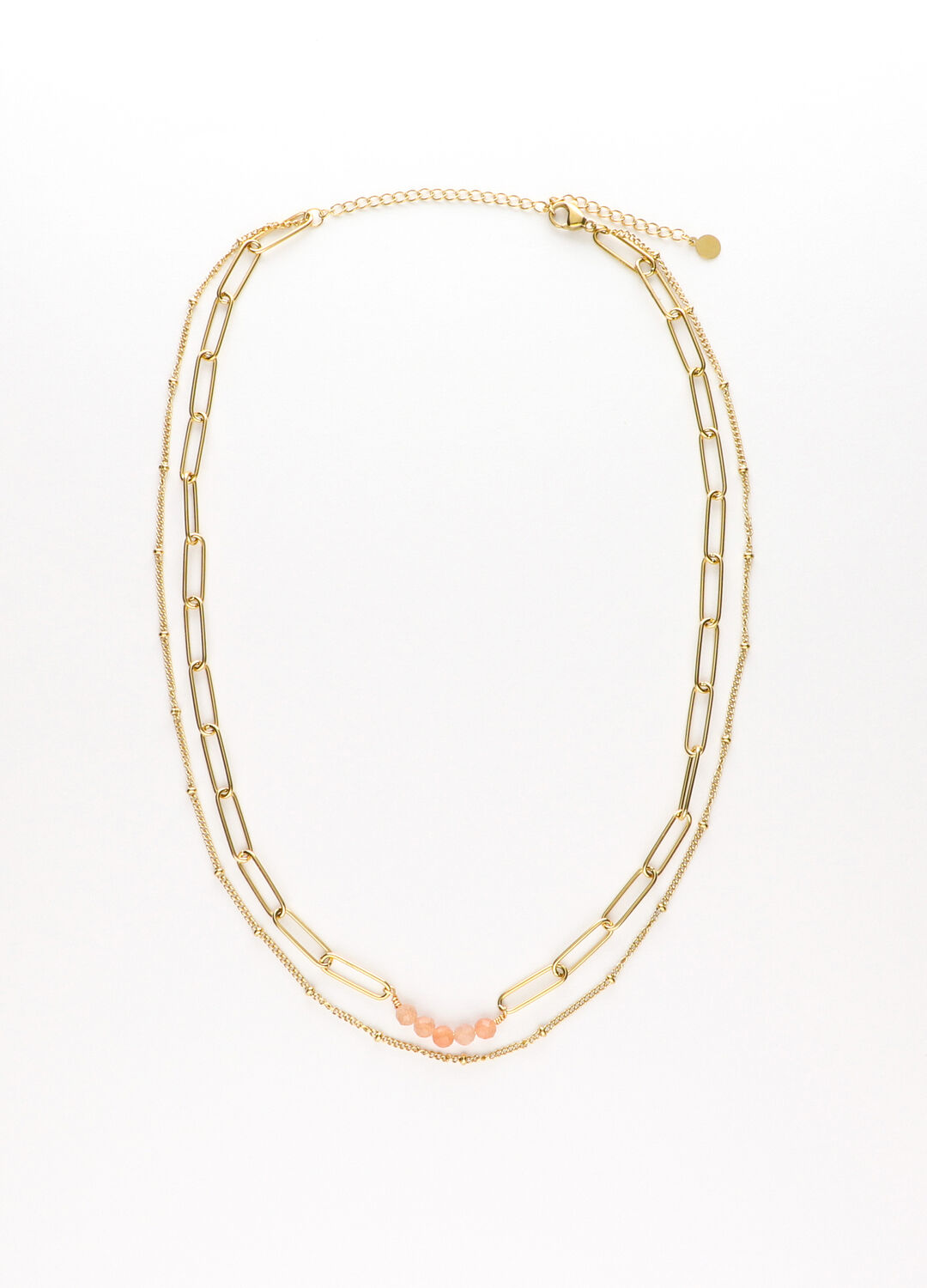 NOTRE-V Colliers KETTING DUBBEL CHAIN en marron