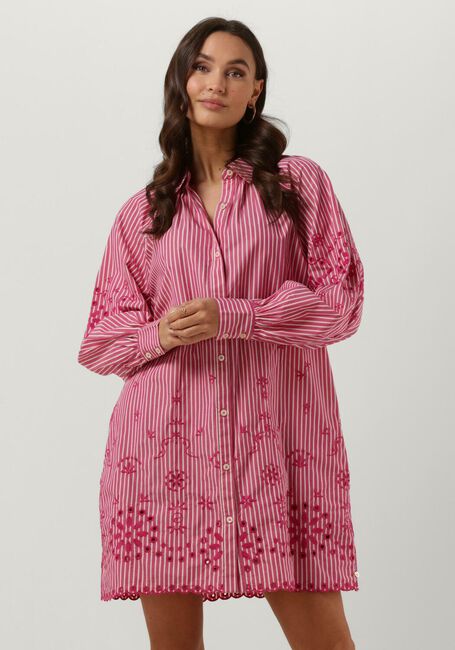 Roze SCOTCH & SODA Mini jurk STRIPED SHIRT DRESS WITH EMBROIDERY DETAIL IN ORGANIC COTTON - large