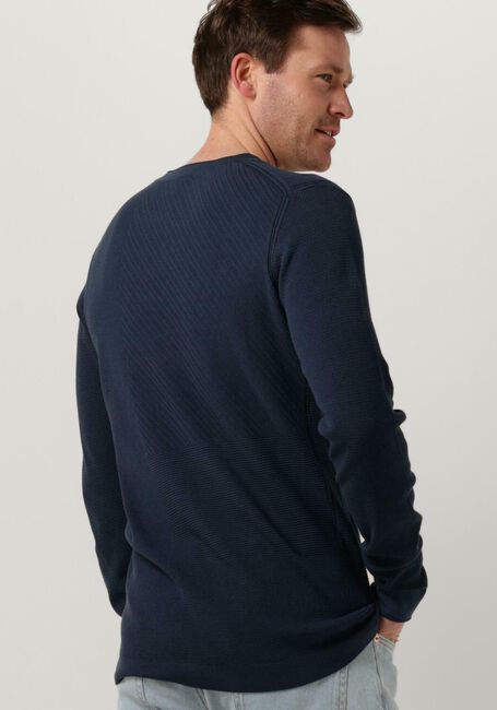 CAST IRON Pull CREWNECK COTTON MODAL Bleu foncé - large