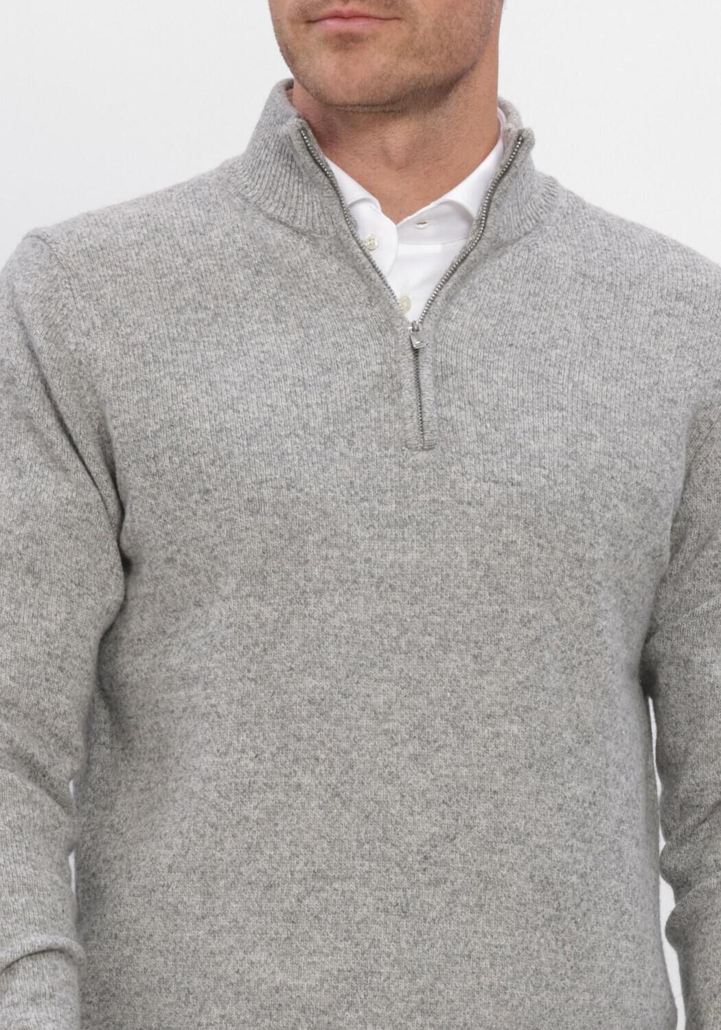Lichtgrijze PROFUOMO Trui PULLOVER HALF ZIP - large