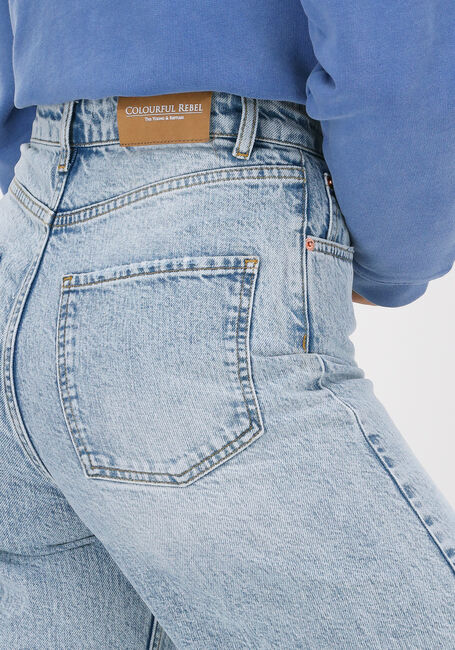 Blauwe COLOURFUL REBEL Wide jeans GAIA DESTROYED HIGH RISE JEAN - large