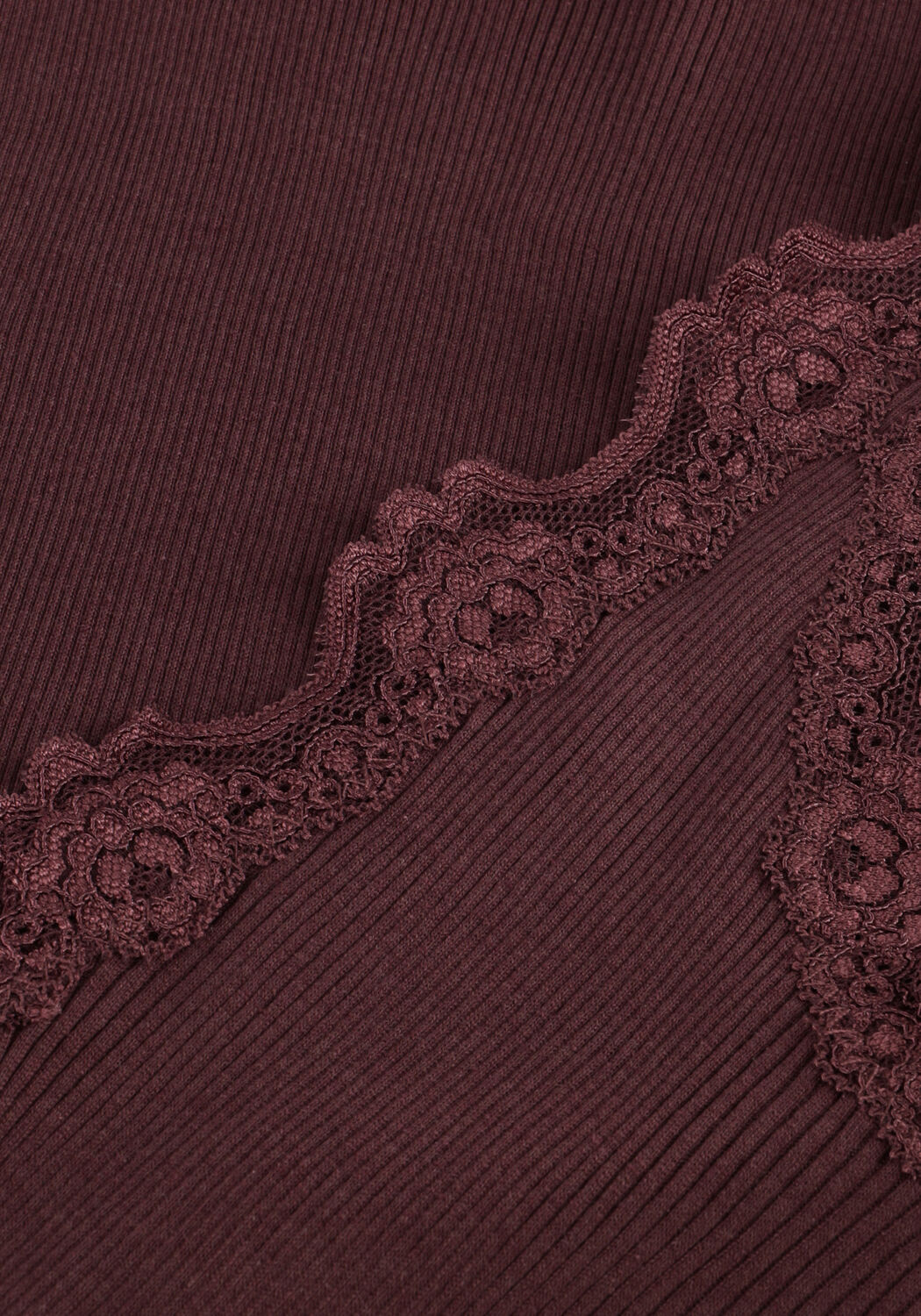 ROSEMUNDE Haut BABETTE SILK TOP W/ LACE Bordeaux - large