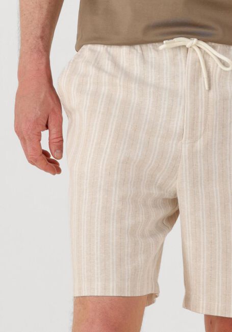 SHIWI Pantalon courte MEN LEWIS LINEN SHORTS YAM DYE STRIPES en beige - large