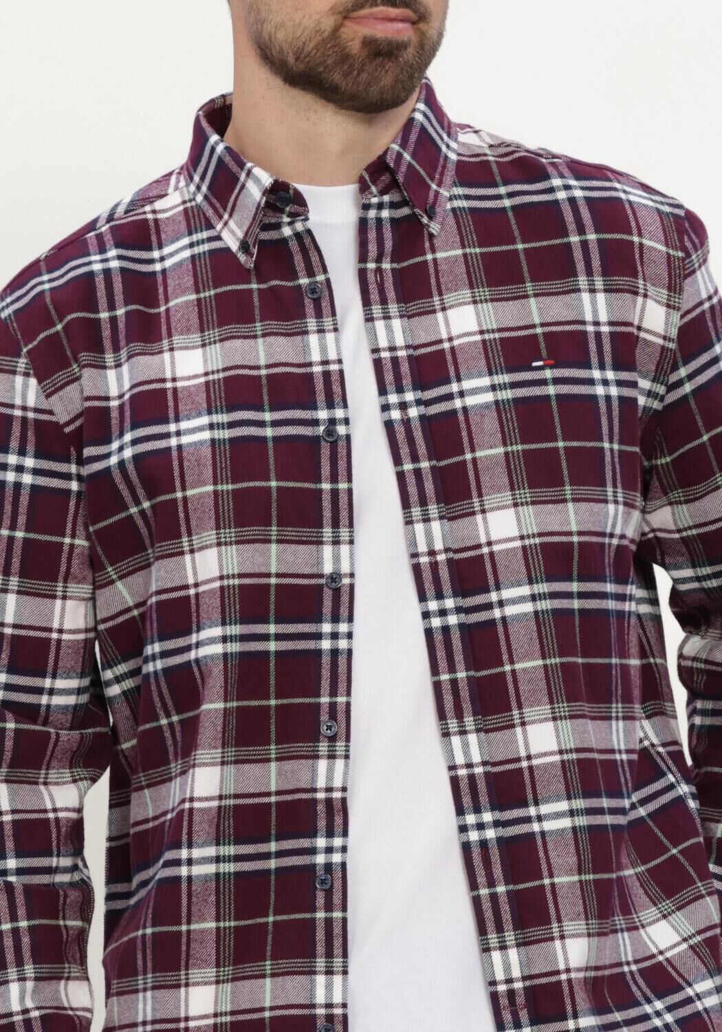 TOMMY JEANS Chemise d&eacute;contract&eacute; TJM REG FLANNEL CHECK SHIRT EXT Bordeaux - large