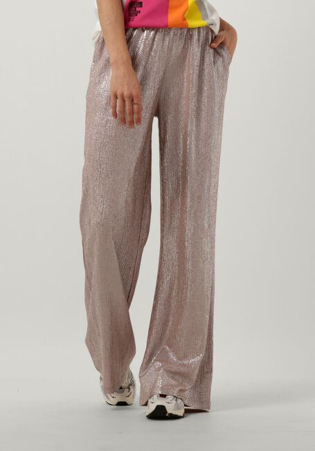 Roze ALIX THE LABEL Pantalon LADIES KNITTED STRUCTURED SILVER PANTS - large