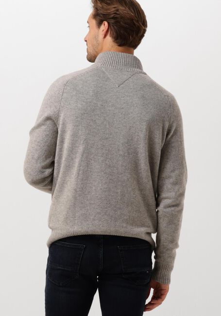 Lichtgrijze TOMMY HILFIGER Trui LAMBSWOOL ZIP MOCK - large