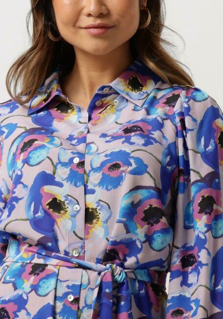JANSEN AMSTERDAM Mini robe PF508 PRINTED LONG SLEEVE BLOUSE DRESS en bleu - large