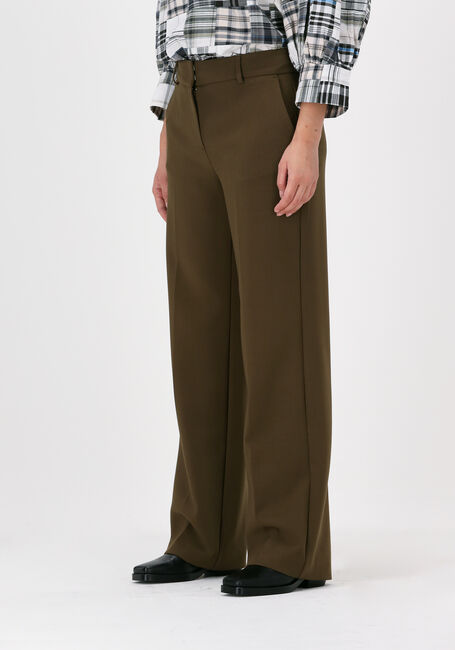 Donkergroene SELECTED WOMEN Pantalon SLFRITA MW WIDE PANT - large