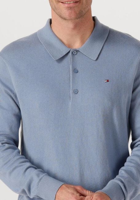TOMMY HILFIGER Pull PIMA ORG CTN CASHMERE LS POLO Bleu clair - large
