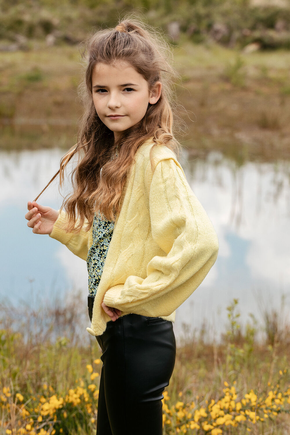 Gele LOOXS Vest 10SIXTEEN KNITTED CARDIGAN - large