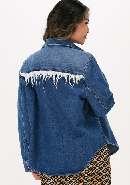 Blauwe SCOTCH & SODA  DENIM SHIRT WITH FRINGE DETAIL - large